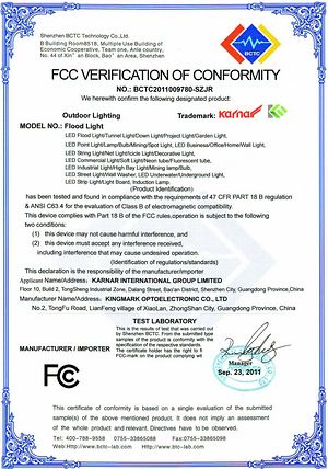 Certificu GS,Certificate,Certificatu di certificazione di u FCC per u lumi LED di u metro 2,
IMAGE0003,
KARNAR INTERNATIONAL GROUP LTD