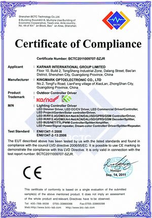 Шаҳодатномаи CE,Шаҳодатномаи FCC,EMC LVD гузоришҳо барои нури сигнали LED 4,
IMAGE0013,
KARNAR INTERNATIONAL GROUP LTD