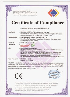 GS Certificate,FCC Certificate,ROSH certificate certificate for LED underground light 2,
c-LVD,
KARNAR INTERNATIONAL GROUP LTD