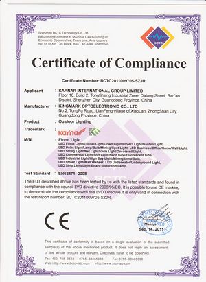 GS Certificate,FCC Certificate,ROSH certificate certificate for LED underground light 5,
f-EN62471,
KARNAR INTERNATIONAL GROUP LTD